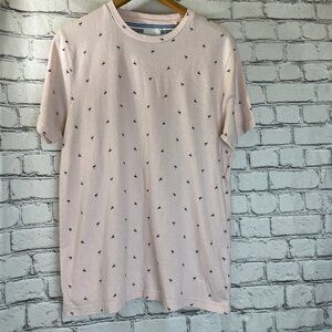 Denim Flower Ricky Singh Tee Shirt Top Mens Large Flamingo Pink Preppy Golf Crew